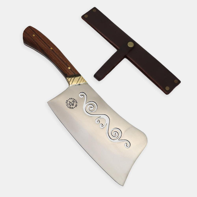 Cutelo Churrasco Artesanal Personalizado Mustache | Aço Inox 7" - Amantes de Cutelaria