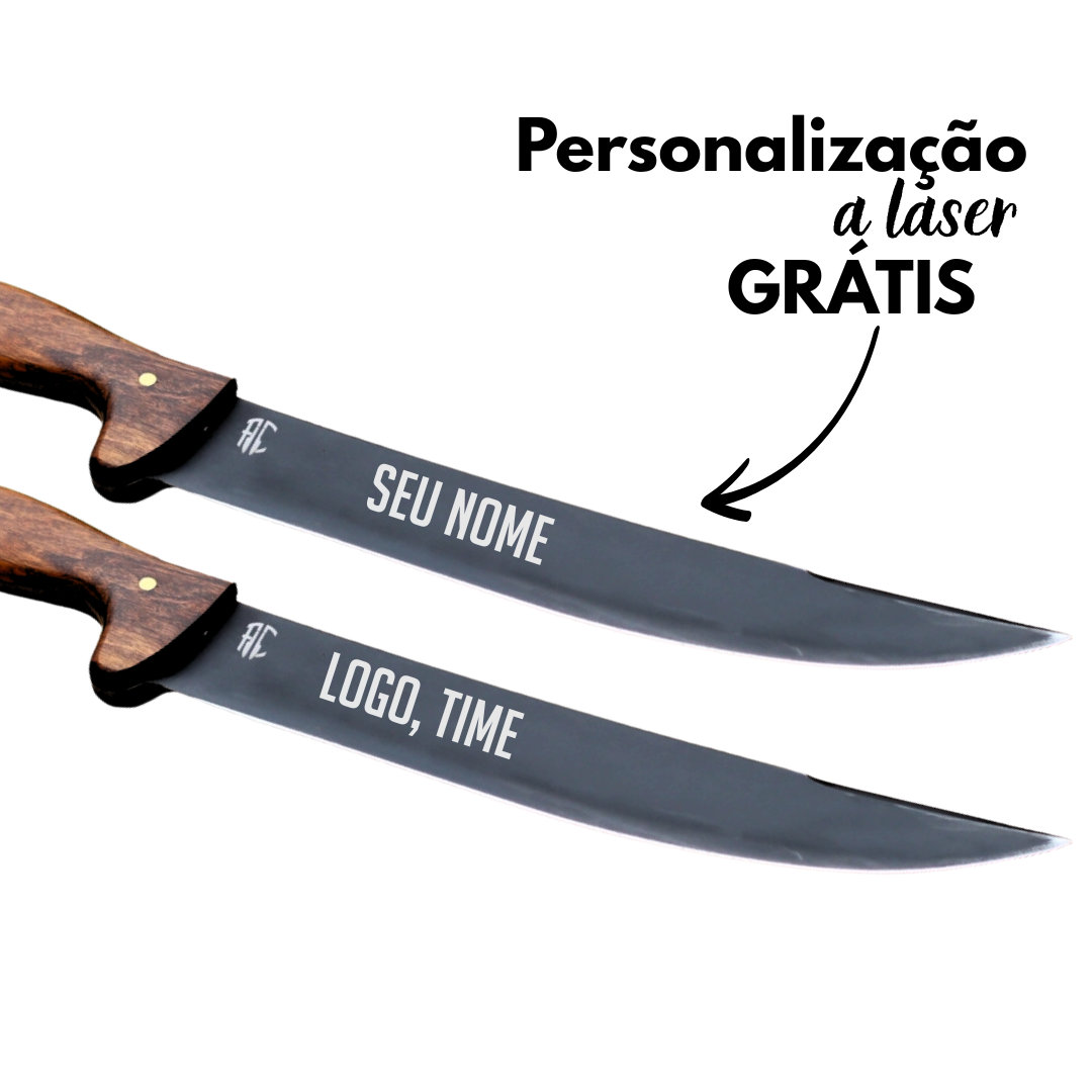 Faca Artesanal para Churrasco Carbono Fosfato Ancara | 10"