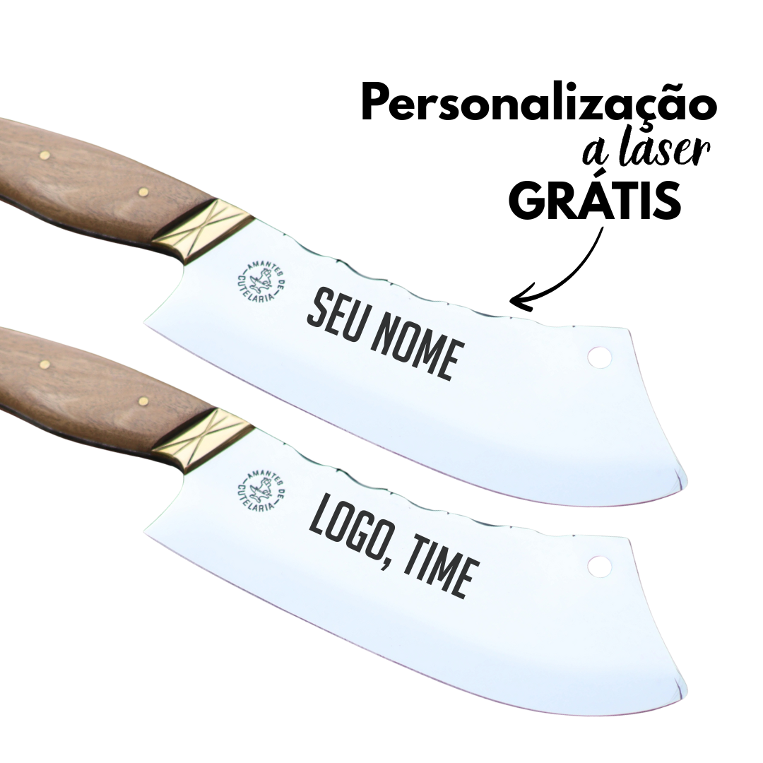 Cutelo Churrasco Artesanal Personalizado | Aço Inox 9"