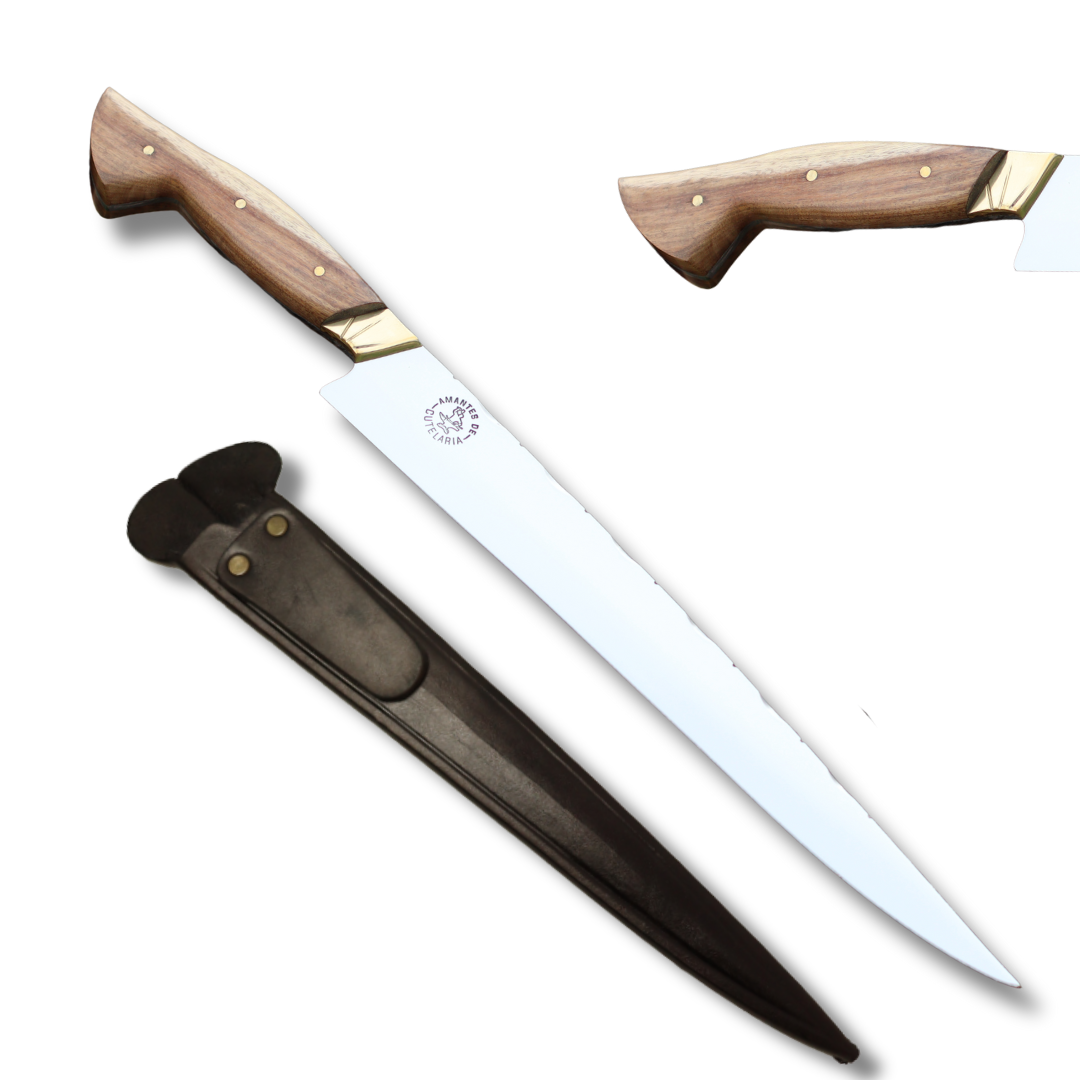 Faca Churrasco Artesanal Personalizada Javalizeira | Aço Inox 12"