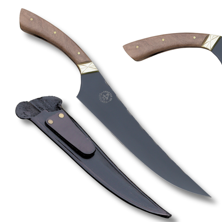 Faca Churrasco Artesanal Personalizada BBQ Turca | Carbono Fosfatizado 8"