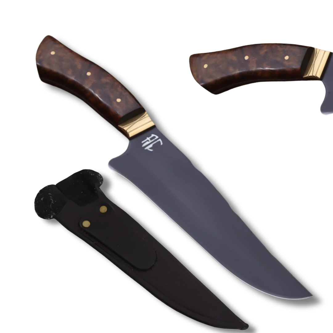 Faca Churrasco Artesanal Personalizada Gaúcha | Carbono Fosfatizado 8"