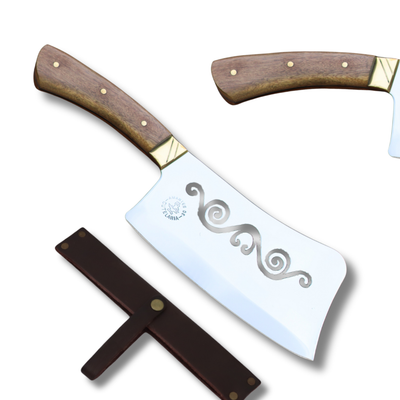 Cutelo Artesanal Personalizado para Churrasco Mustache | Aço Inox 7"