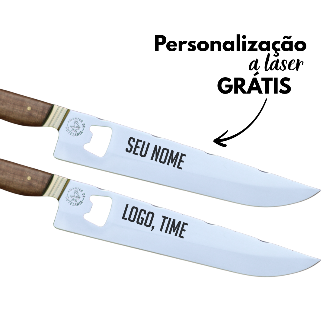 Faca Churrasco Picanheira Abridor Personalizada | Aço Inox 10"