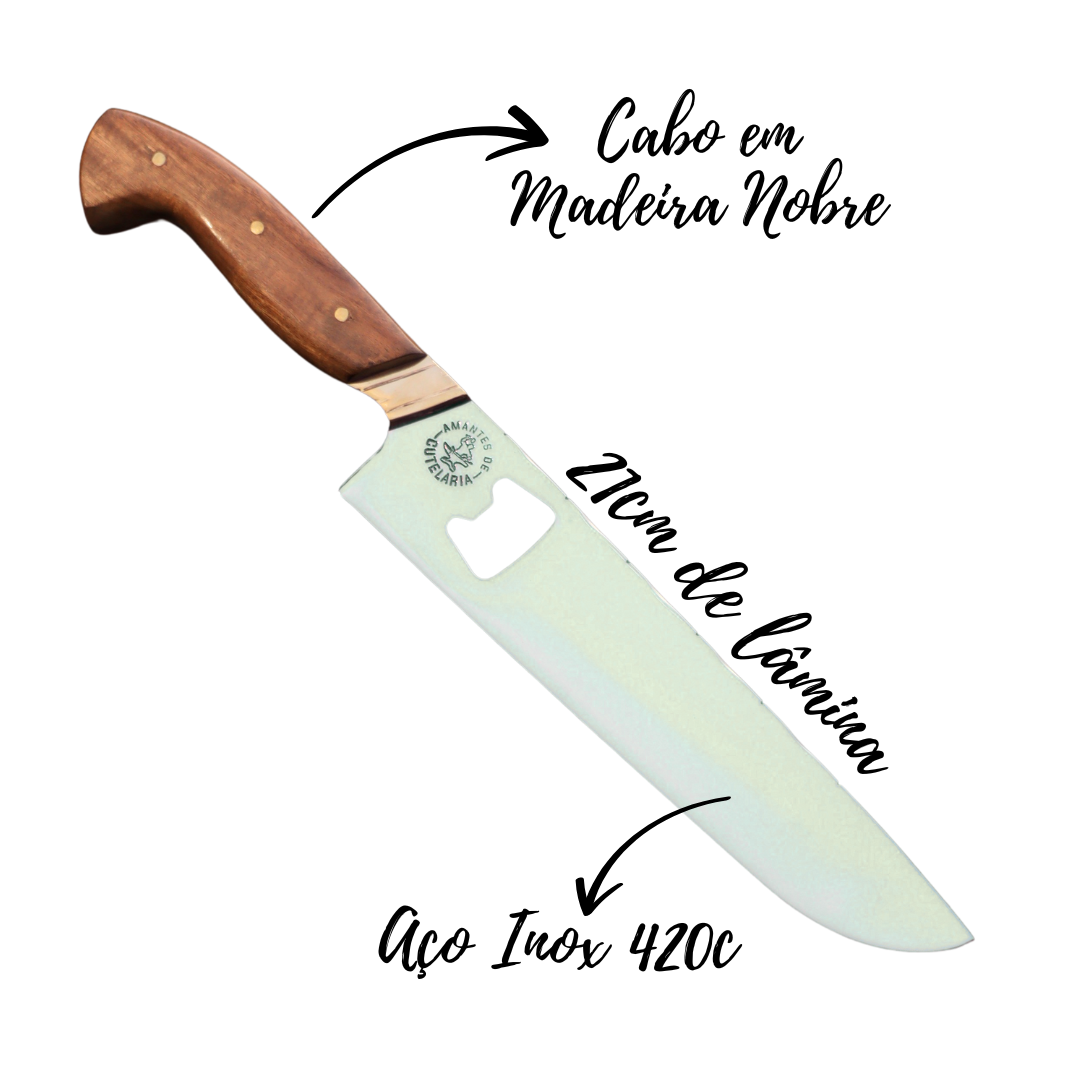 Faca Churrasco Picanheira Abridor Personalizada | Aço Inox 8"