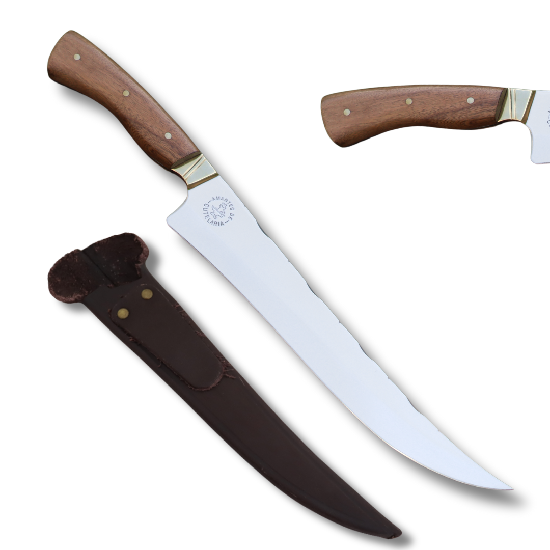 Faca Churrasco Artesanal Personalizada Fileteira | Aço Inox 10"