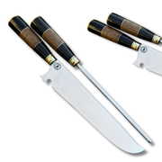 Kit Faca e Chaira Artesanal para Churrasco Personalizada | 10' polegadas