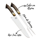 Kit Faca e Garfo Artesanal para Churrasco Personalizada | Presente | Cervo, Tatu, Cavalo