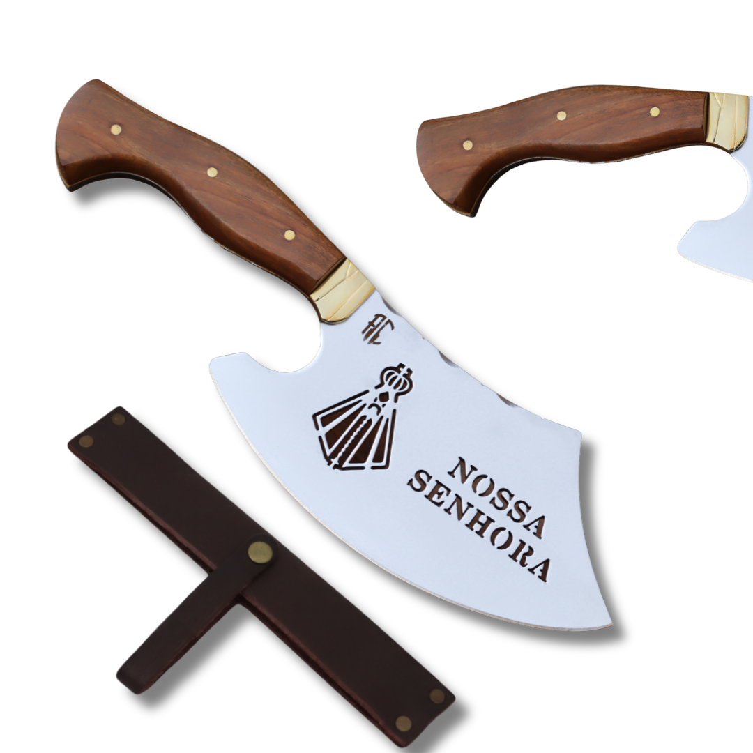 Cutelos Churrasco Artesanais Sortidos Personalizados | Aço Inox 9"