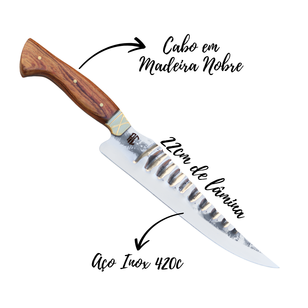 Faca Fileteira Artesanal Forjada | Aço Inox 9”