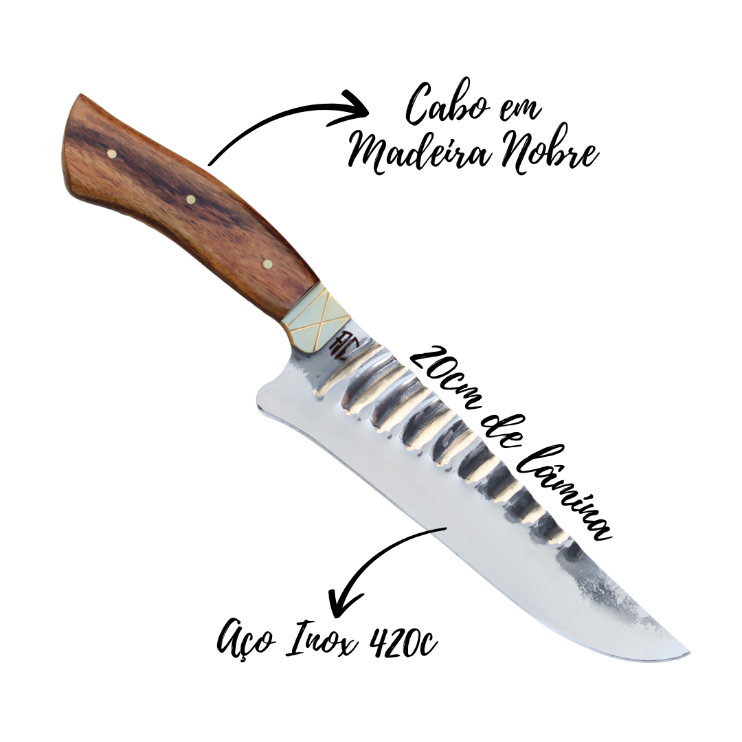 Faca Gaúcha Artesanal Tradicional Forjada | Aço Inox 8”