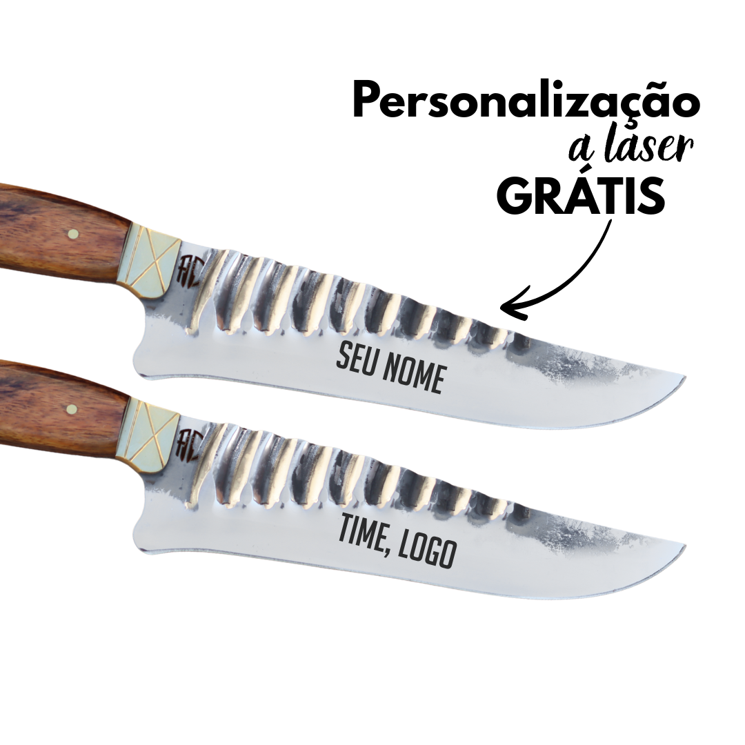 Faca Gaúcha Artesanal Tradicional Forjada | Aço Inox 8”