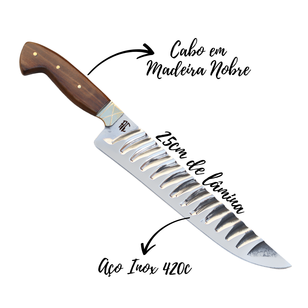 Faca Picanheira Artesanal Tradicional Forjada | Aço Inox 10”