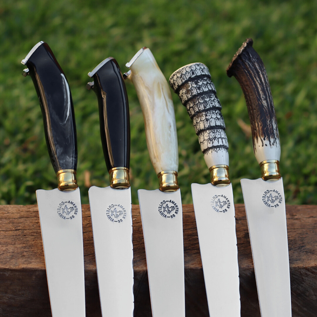 Faca Artesanal para Churrasco Personalizada | Presente | Cervo, Tatu, Cavalo