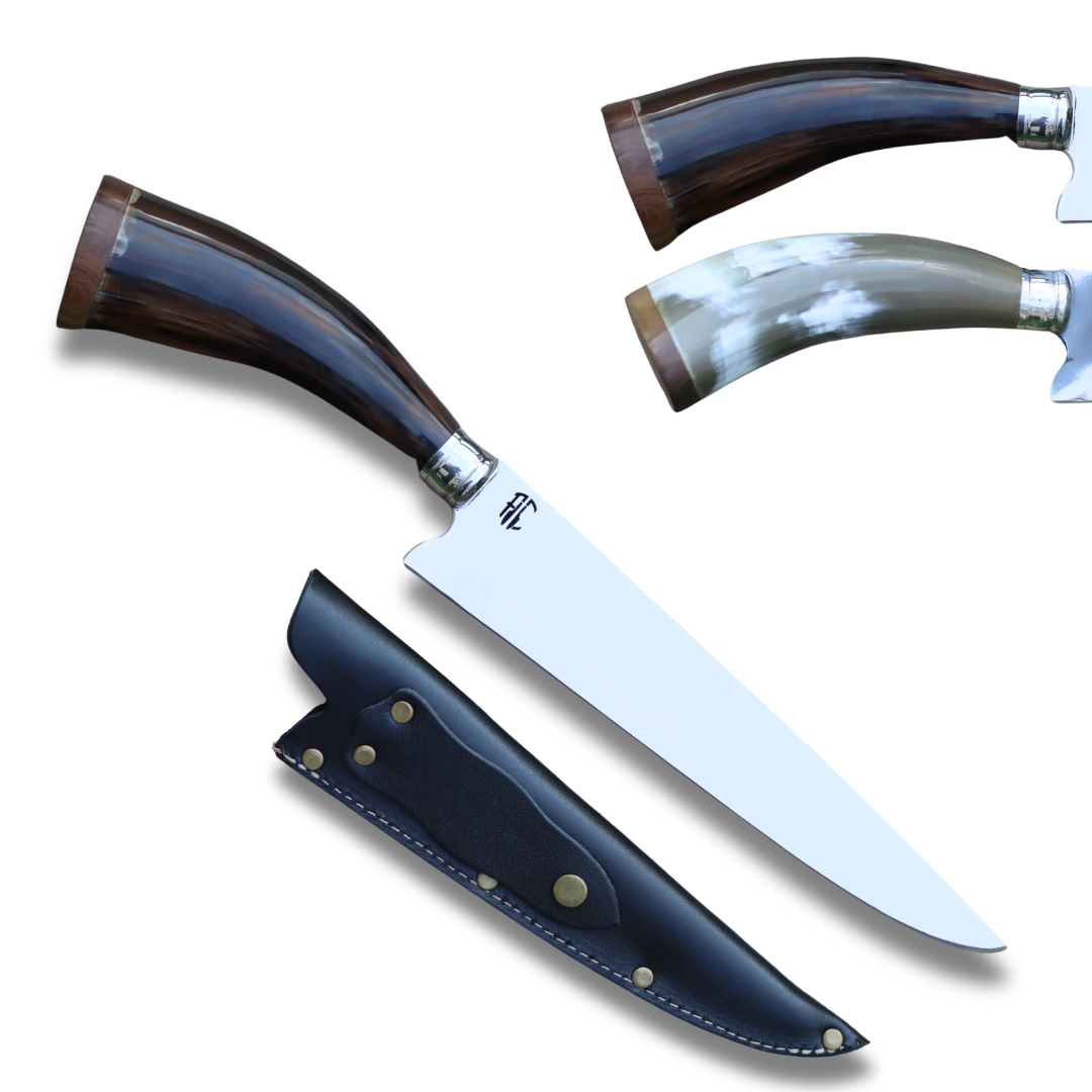 Faca Artesanal para Churrasco Personalizada Chifre Natural Sortido | 9' polegadas