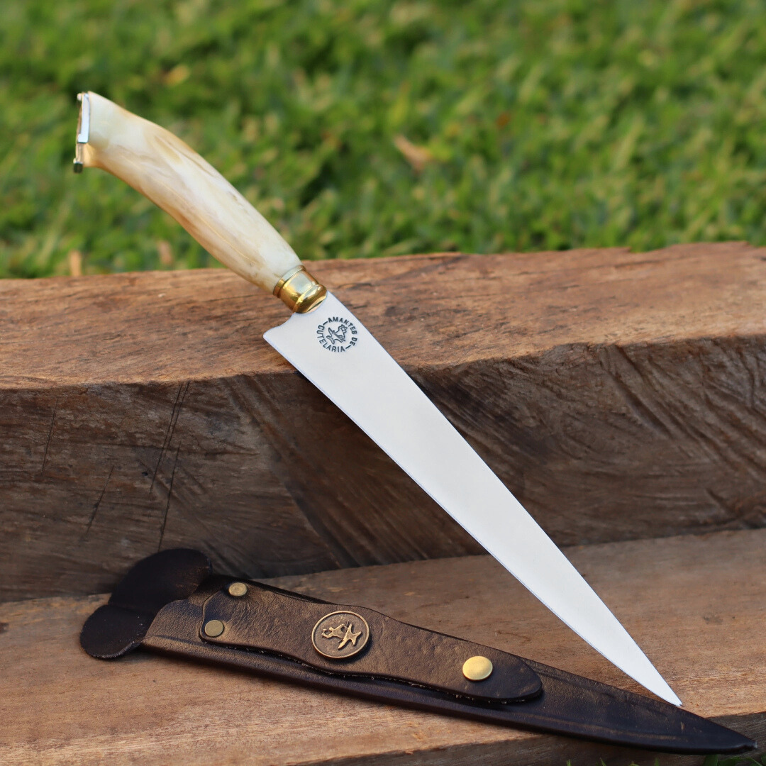 Faca Artesanal para Churrasco Personalizada | Presente | Cervo, Tatu, Cavalo
