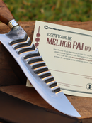 Faca Churrasco Artesanal Dia dos Pais | Super Premium | Aço Inox 10"