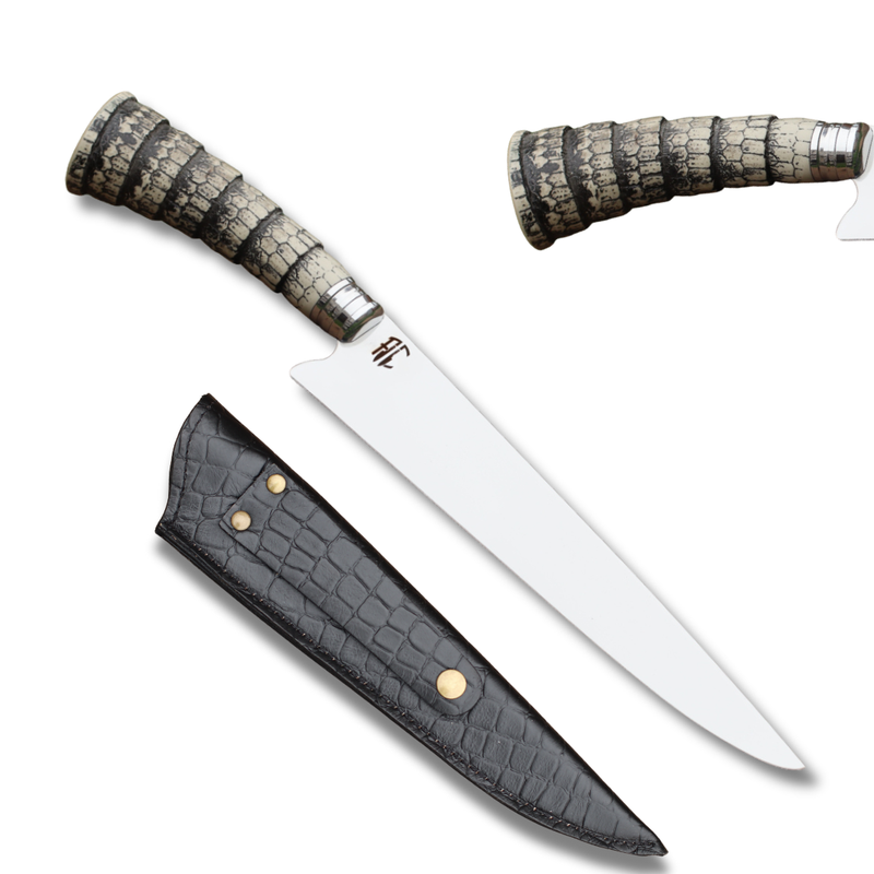 Faca Churrasco Artesanal Picanheira Rabo de Tatu | Aço Inox 9"