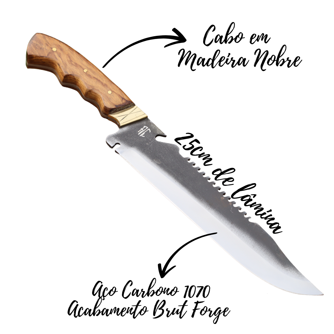 Faca Churrasco Artesanal Personalizada Bowie | Brut Forge 10"