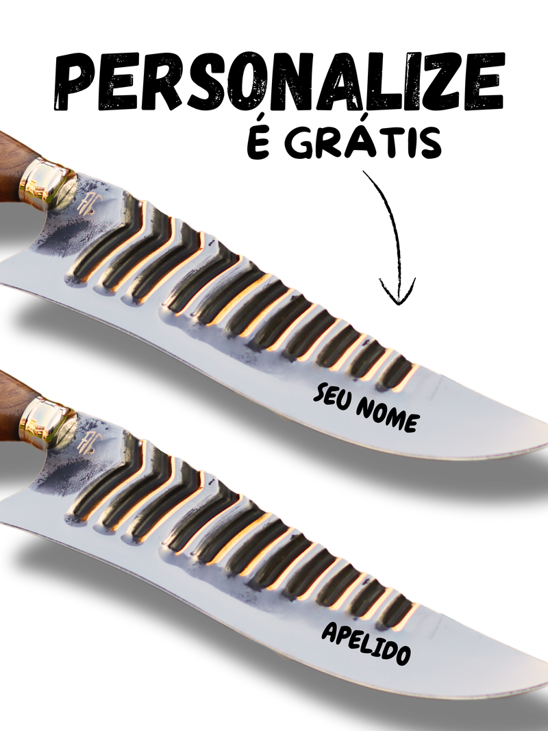 Faca Churrasco Artesanal Dia dos Pais | Super Premium | Aço Inox 10"