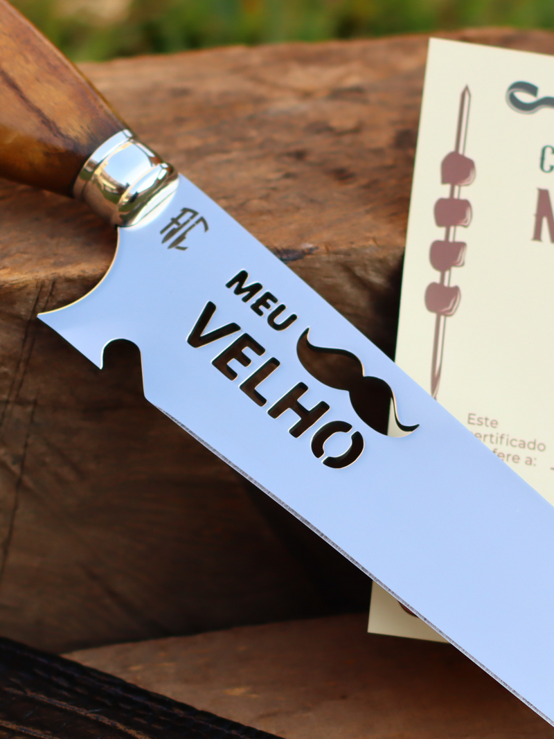 Faca Churrasco Artesanal Dia dos Pais | Aço Inox Personalizada Meu Velho