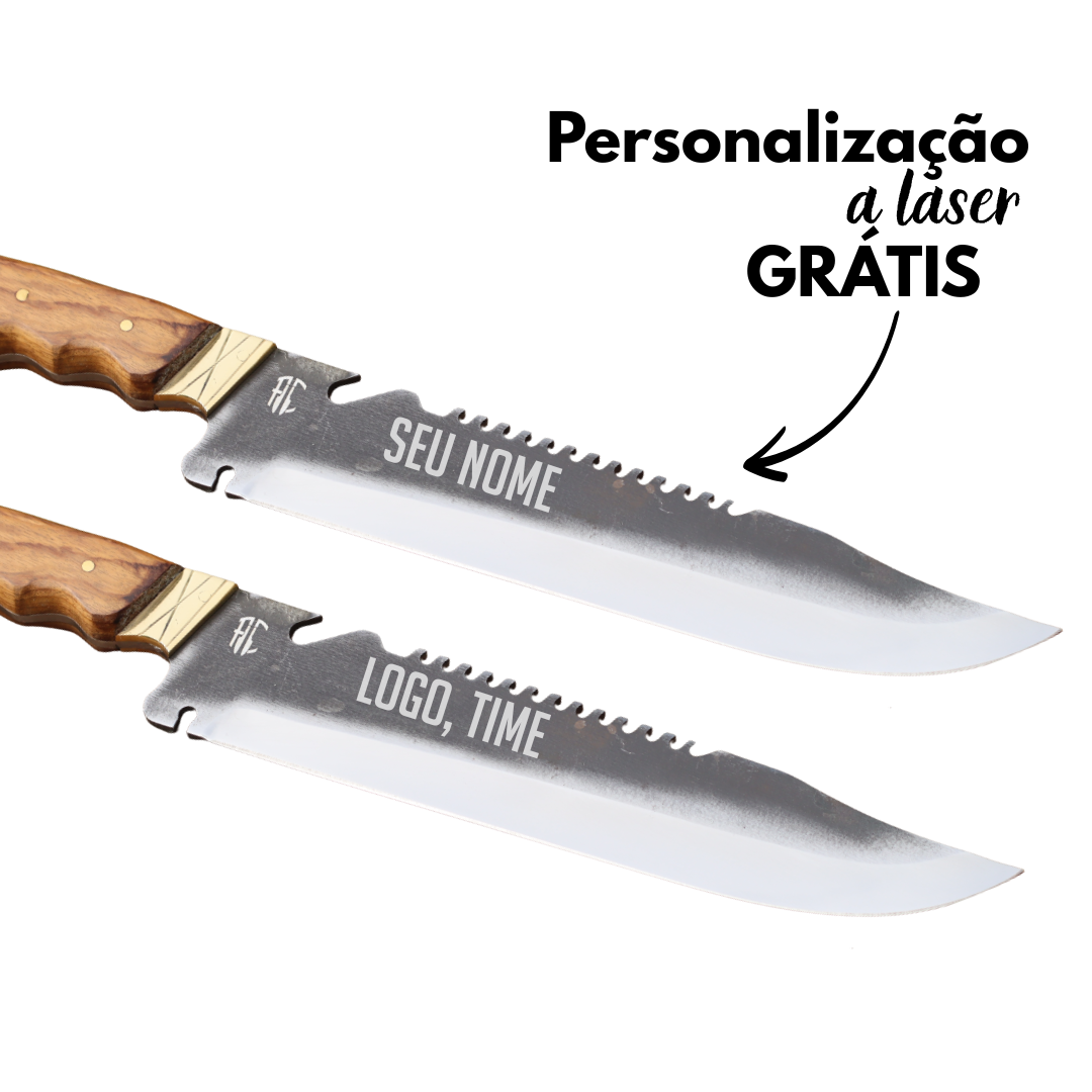 Faca Churrasco Artesanal Personalizada Bowie | Brut Forge 10"