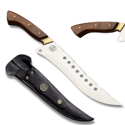 Faca Churrasco Artesanal Personalizada Turca Furada | Aço Inox 10"