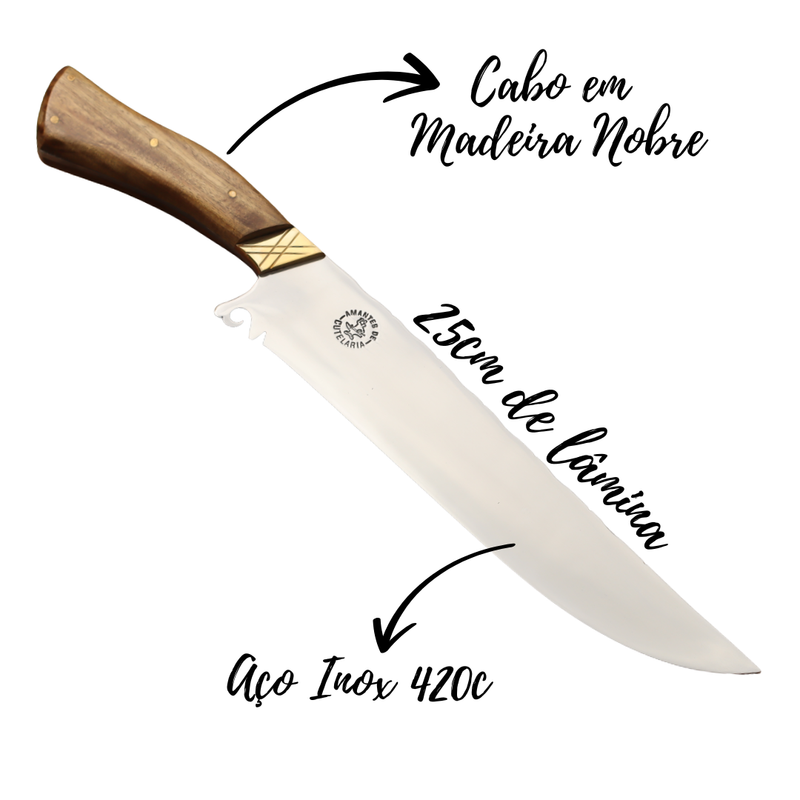 Faca Churrasco Artesanal Personalizada Rambo | Aço Inox 10"