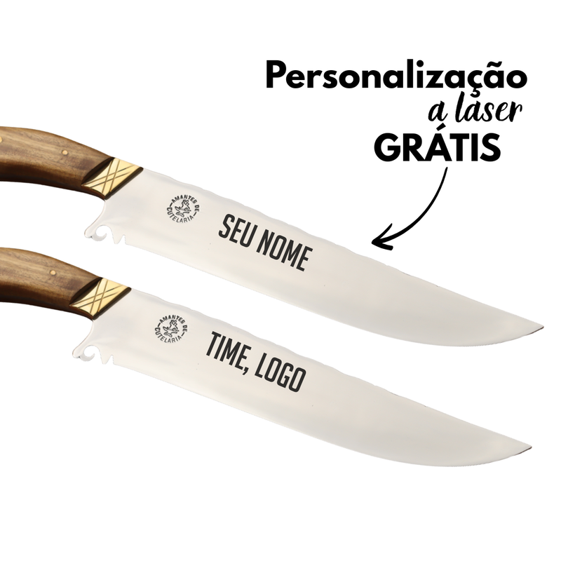 Faca Churrasco Artesanal Personalizada Rambo | Aço Inox 10"