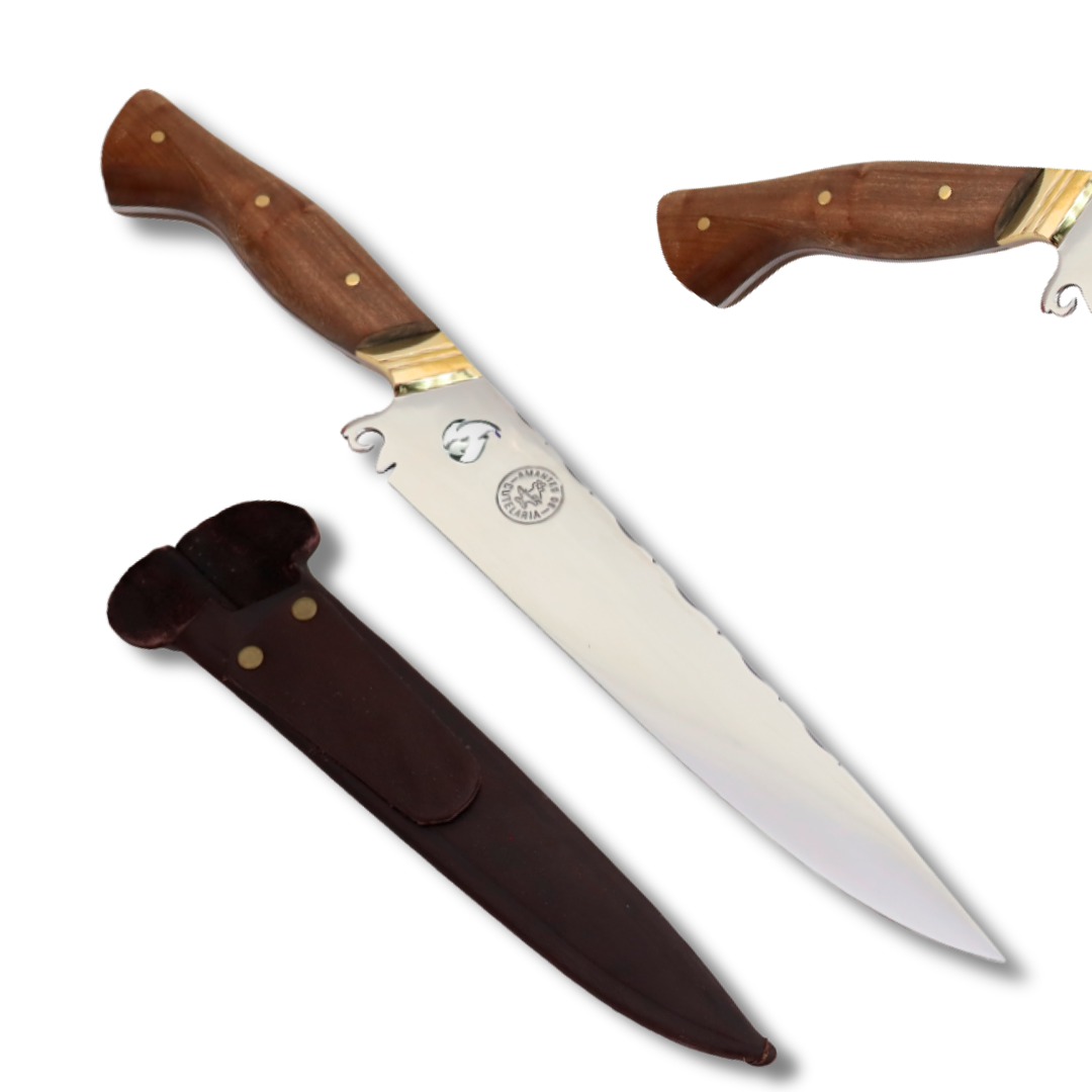 Faca Churrasco Artesanal Personalizada Fogo | Aço Inox 9"