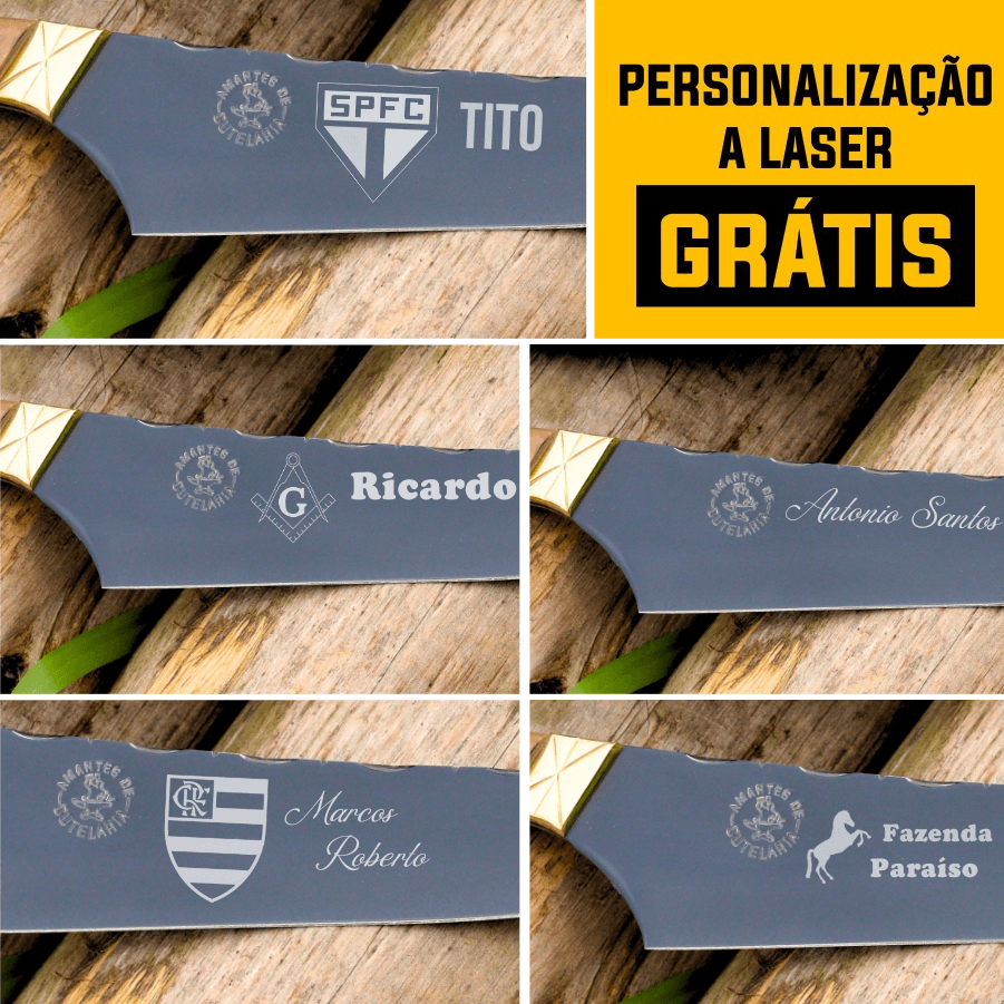 Faca Churrasco Artesanal Personalizada BBQ Turca | Carbono Fosfatizado 8"