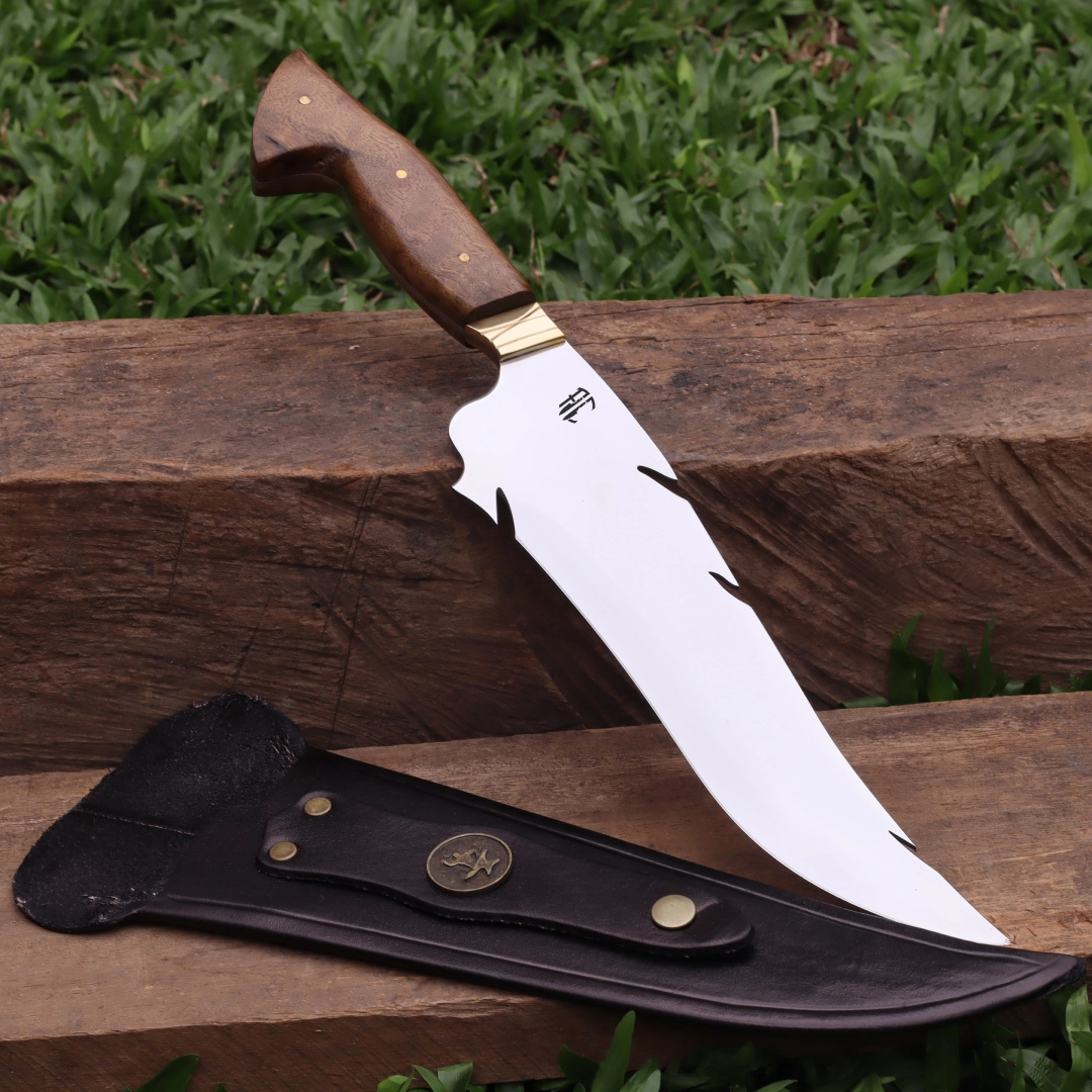 Faca Churrasco Artesanal Personalizada Chamas | Aço Inox 10"
