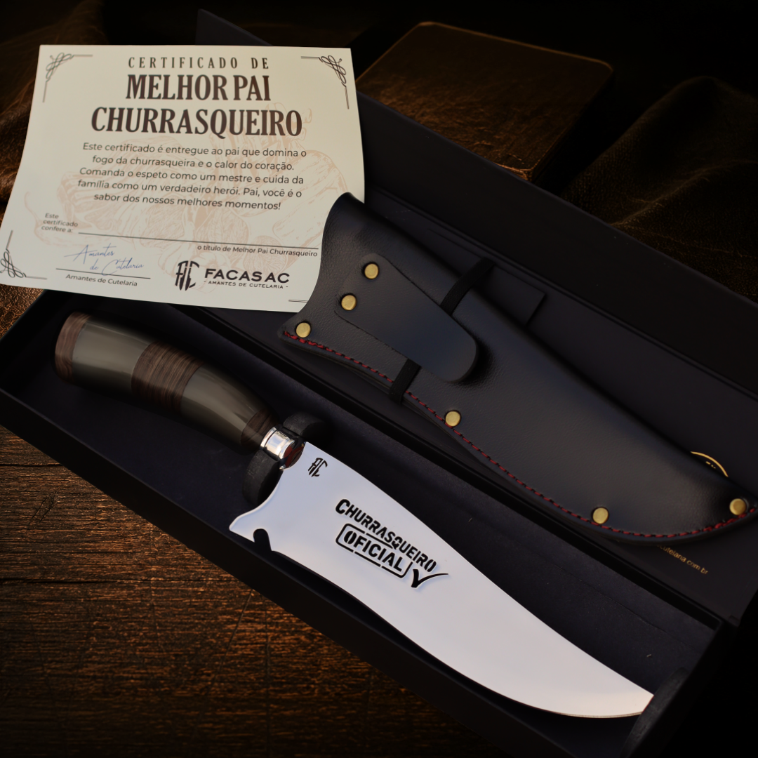 Kit FACA DIA DOS PAIS CHURRASQUEIRO OFICIAL Chifre | 10 pol