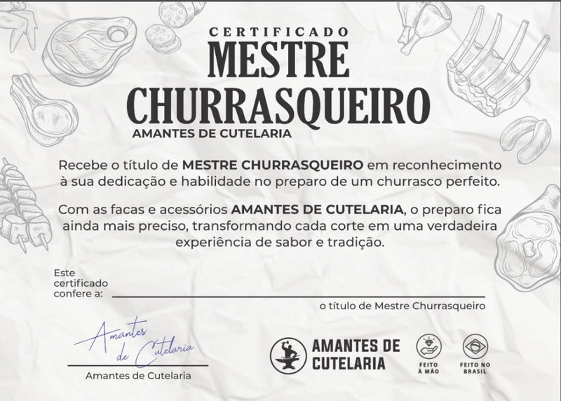 Kit Churrasco Picanheira Pata de Cavalo + Tábua Gourmet + Suporte para Faca