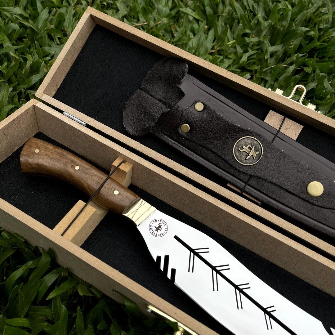 Faca Churrasco Artesanal Personalizada Turca Folha | Aço Inox 11"