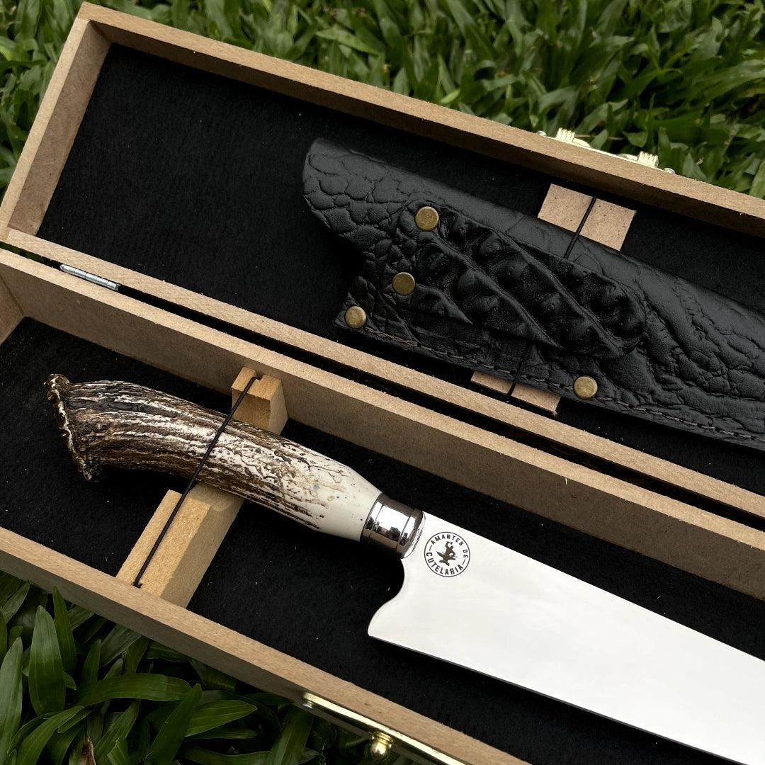 Faca Artesanal para Churrasco Personalizada Chifre | 9' polegadas