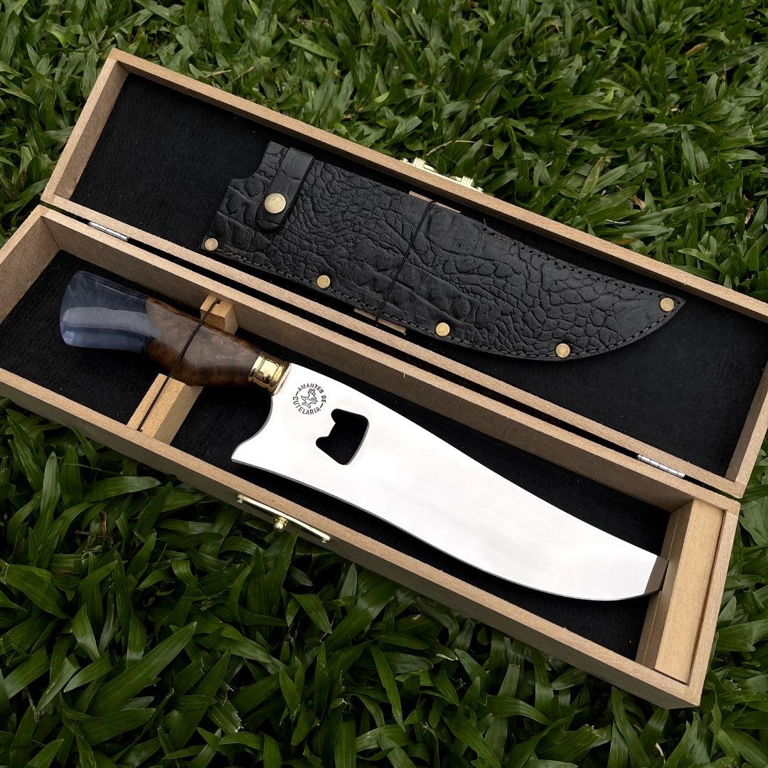 Faca Churrasco Artesanal Personalizada Premium com Abridor | Aço Inox 10"