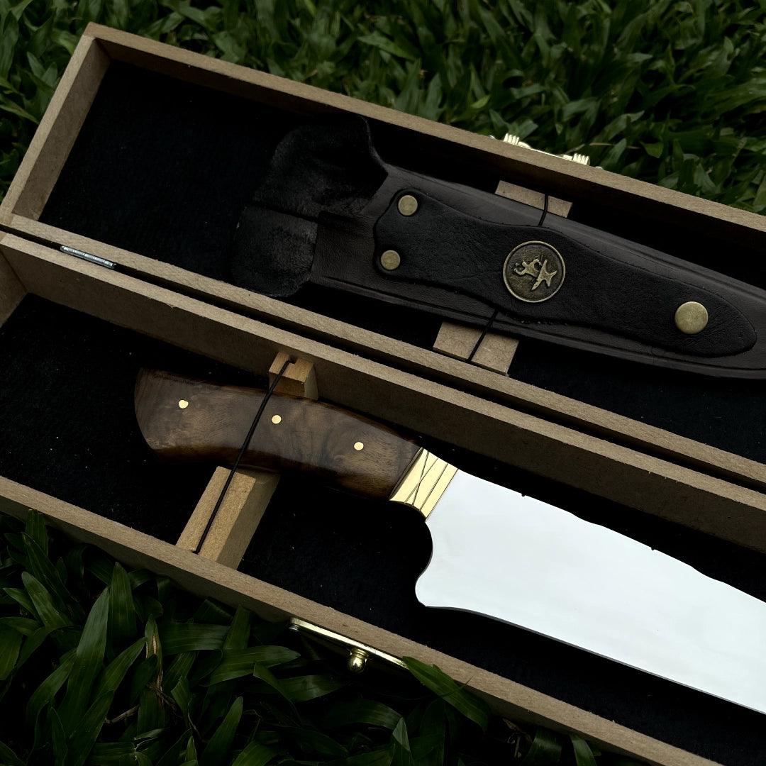 Faca Churrasco Artesanal Personalizada Gaúcha | Aço Inox 8"