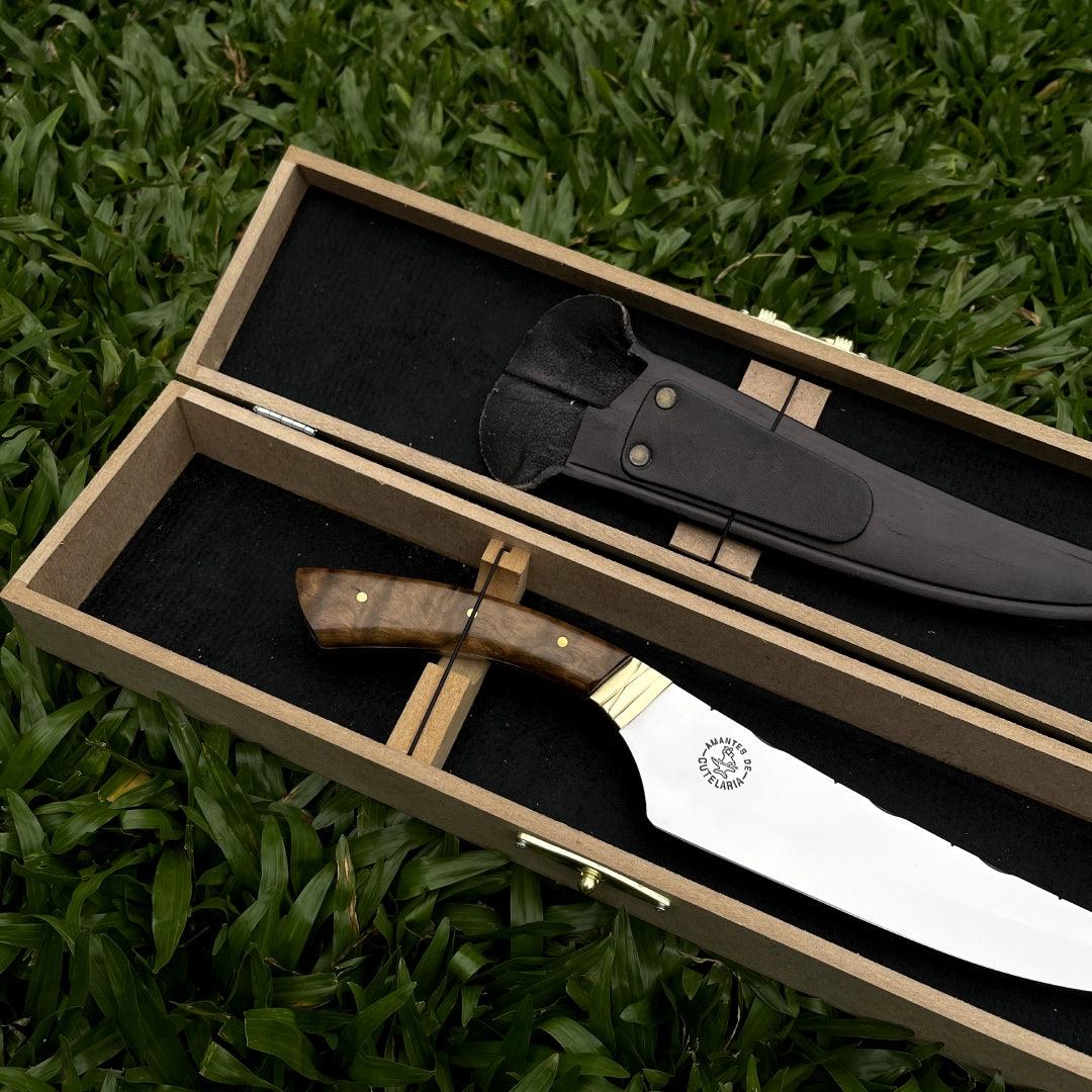 Faca Churrasco Artesanal Personalizada BBQ Turca | Aço Inox 8"