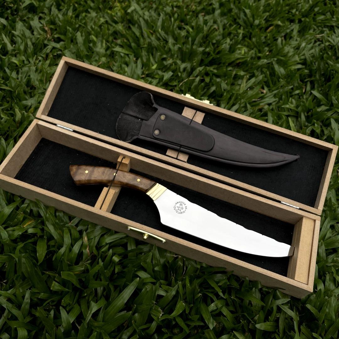 Faca Churrasco Artesanal Personalizada BBQ Turca | Aço Inox 8"