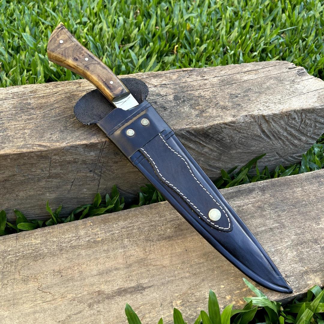 Faca Churrasco Artesanal Personalizada Picanheira Slim Com e Sem Cruz | Aço Inox 10"