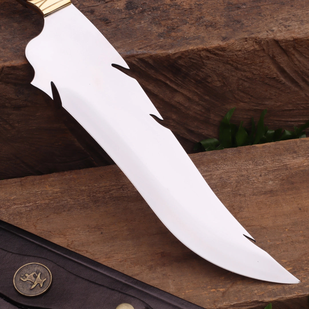 Faca Churrasco Artesanal Personalizada Chamas | Aço Inox 10"