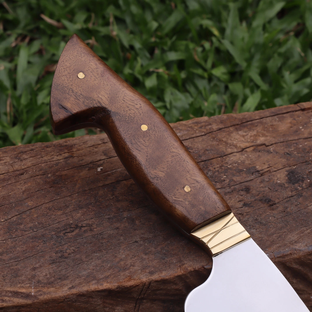 Faca Churrasco Artesanal Personalizada Chamas | Aço Inox 10"