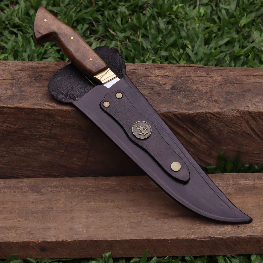 Faca Churrasco Artesanal Personalizada Chamas | Aço Inox 10"