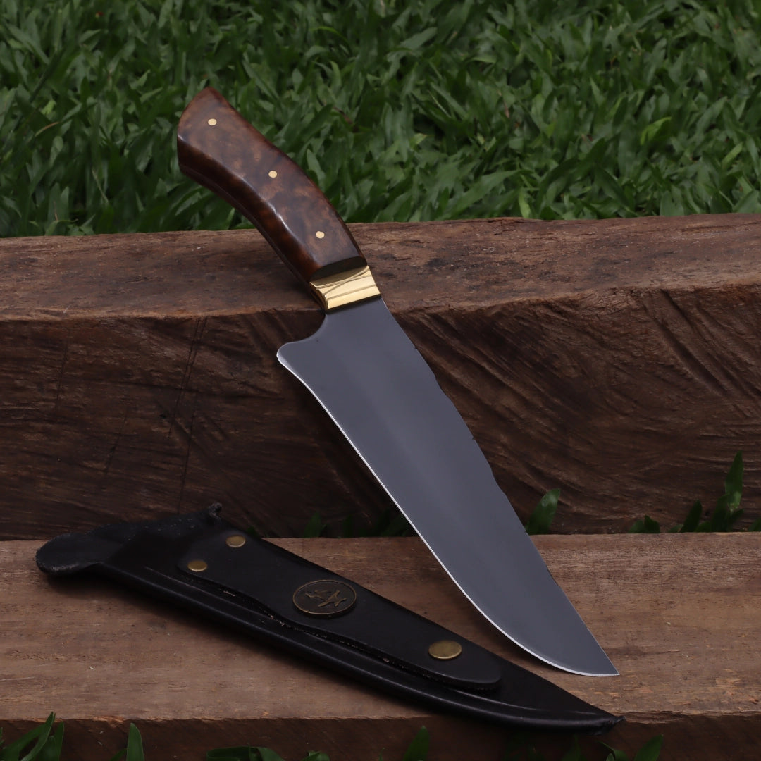 Faca Churrasco Artesanal Personalizada Gaúcha | Carbono Fosfatizado 8"