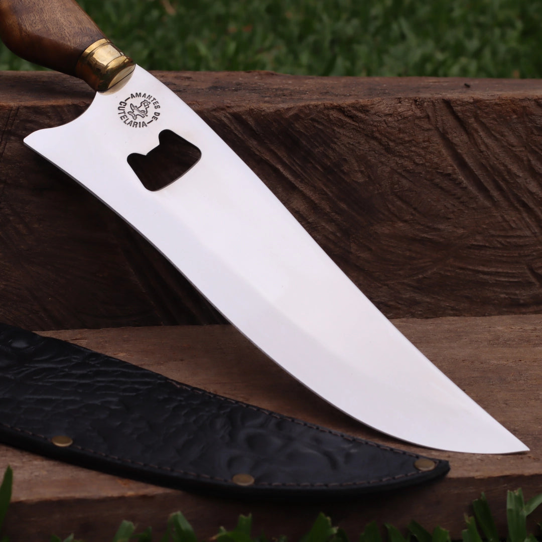 Faca Churrasco Artesanal Personalizada Premium com Abridor | Aço Inox 10"