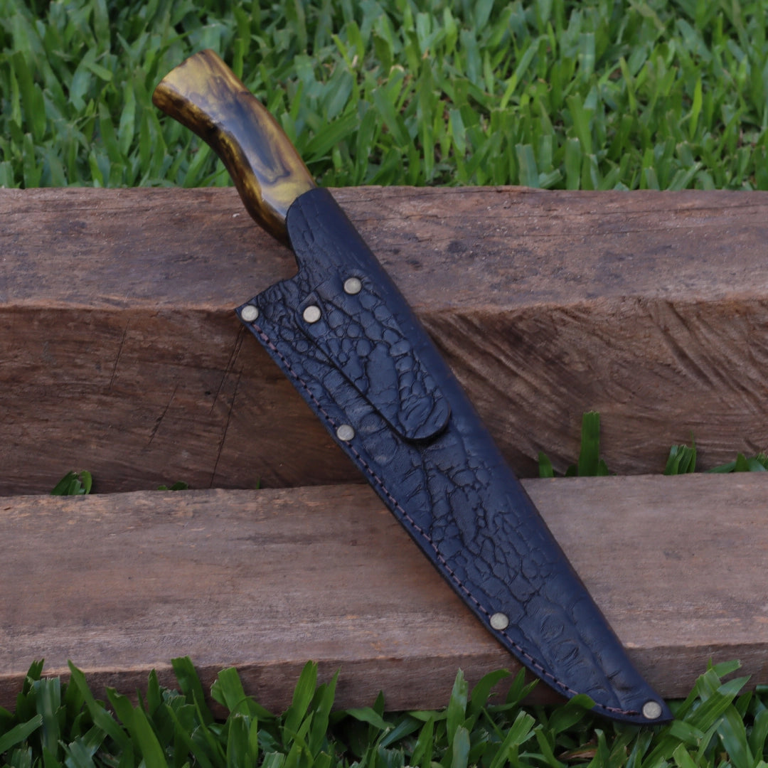 Faca Churrasco Artesanal Picanheira Mestre Churrasqueiro | Aço Inox 10"