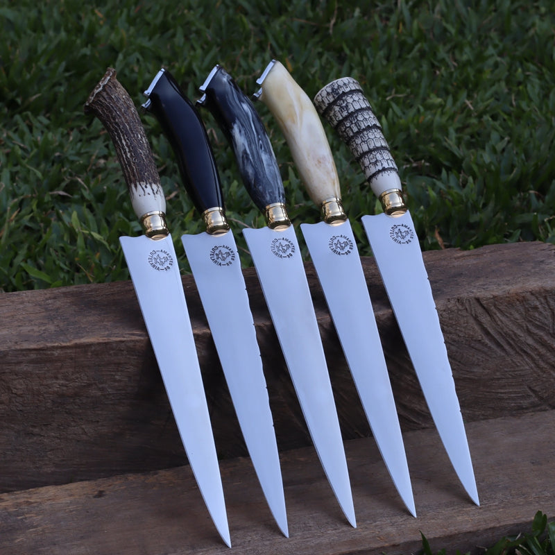 Faca Artesanal para Churrasco Personalizada | Presente | Cervo, Tatu, Cavalo