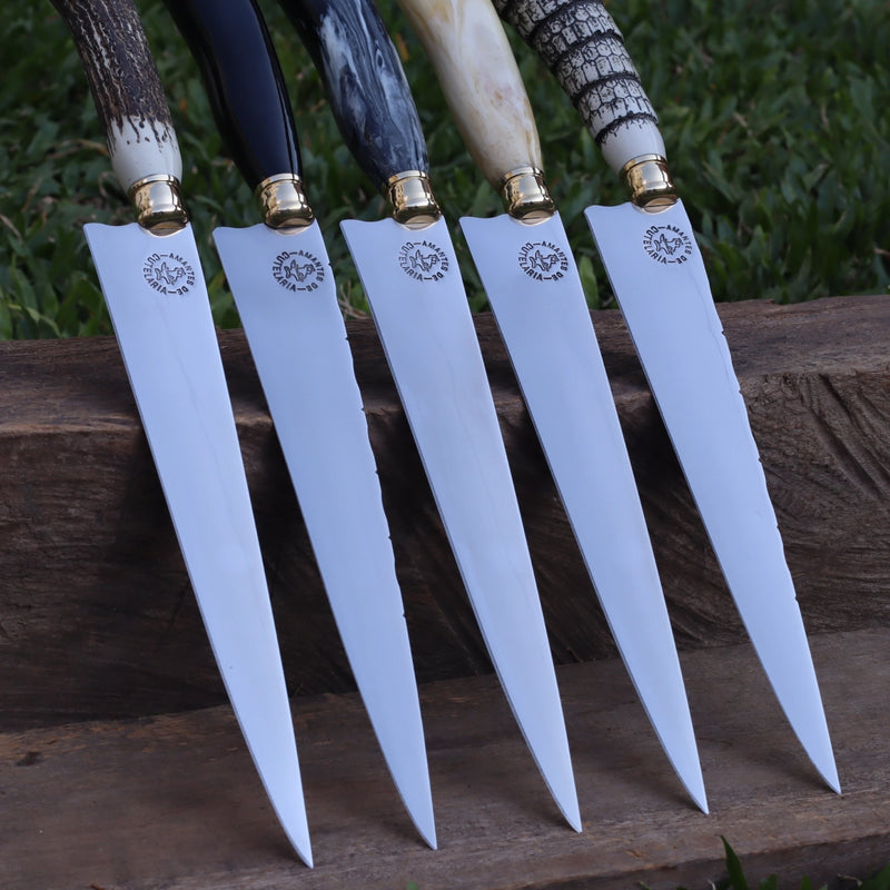 Faca Artesanal para Churrasco Personalizada | Presente | Cervo, Tatu, Cavalo