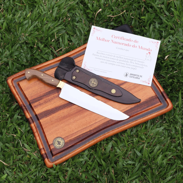 Kit Picanheira Tradicional 8" + Tábua Gourmet | Especial Dia dos Namorados